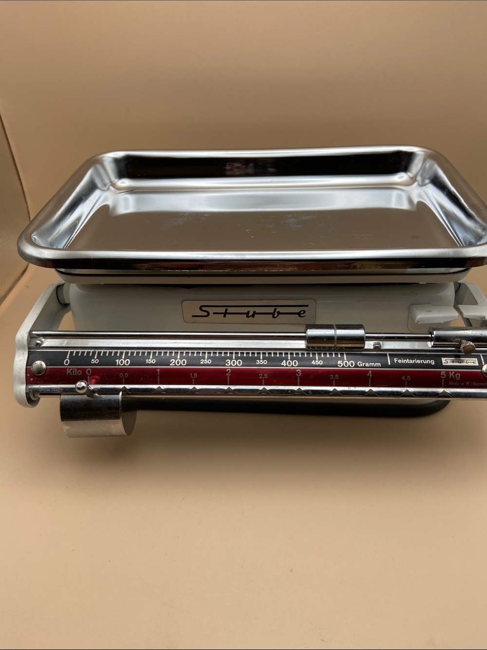 Vintage Stube Feintarierung Kitchen Scale 5 kg / 500 Gramm Scale - White